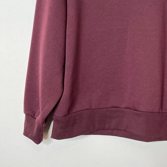 Harmony & Balance Mock Neck Fleece Pullover Sweatshirt Burgundy Large - Picture 4 of 9